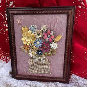 Vintage Jewelry Flower Art